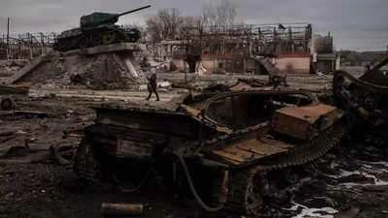 ধ্বংস ইউক্রেনের সামরিক কনভয়