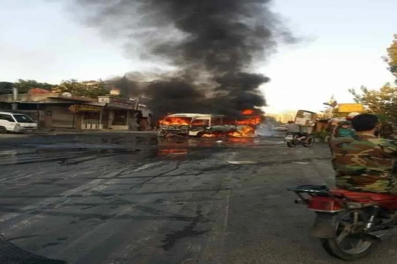 সিরিয়ার সেনা বাসে হামলা: সামনে এল হামলা পরবর্তী অবস্থার ভিডিও