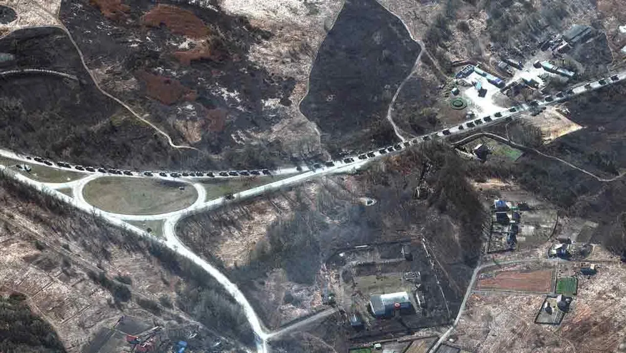 ৬৪ কিলোমিটার লম্বা কনভয় নিয়ে কিভের পথে এগোচ্ছে রুশ সেনা