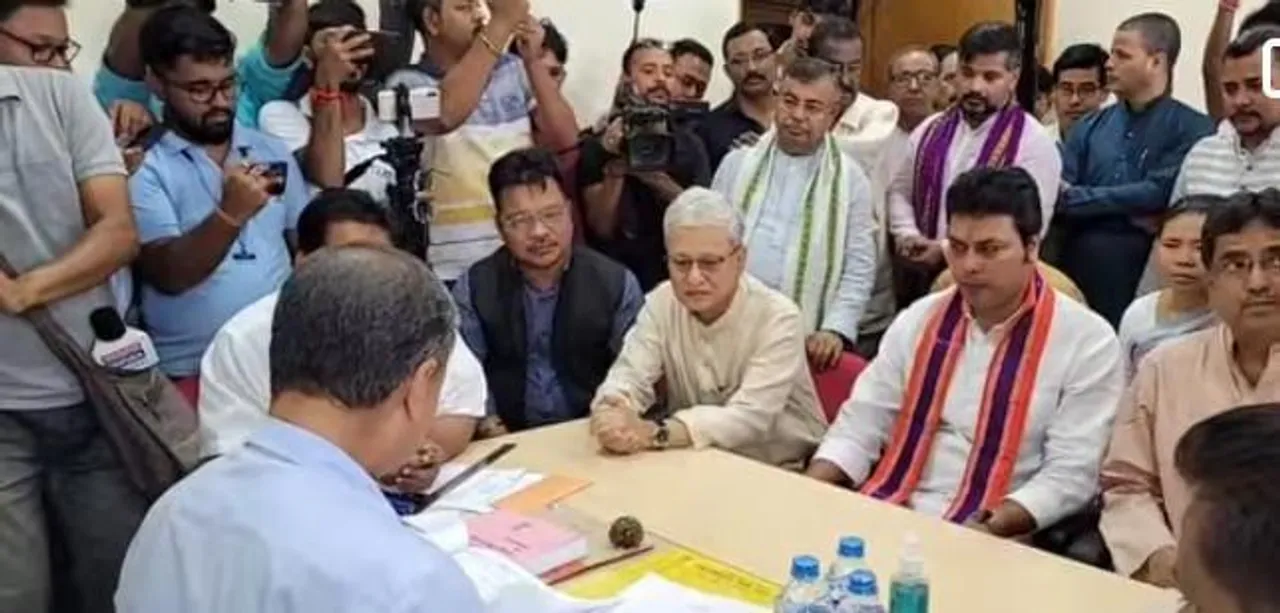 মনোনয়ন পত্র দাখিল করলেন বিপ্লব কুমার দেব