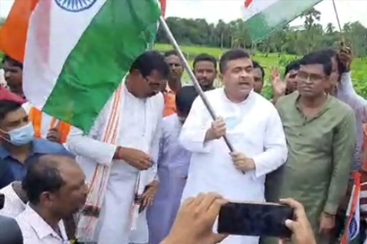 তেরঙ্গা যাত্রার সূচনা করলেন শুভেন্দু অধিকারী