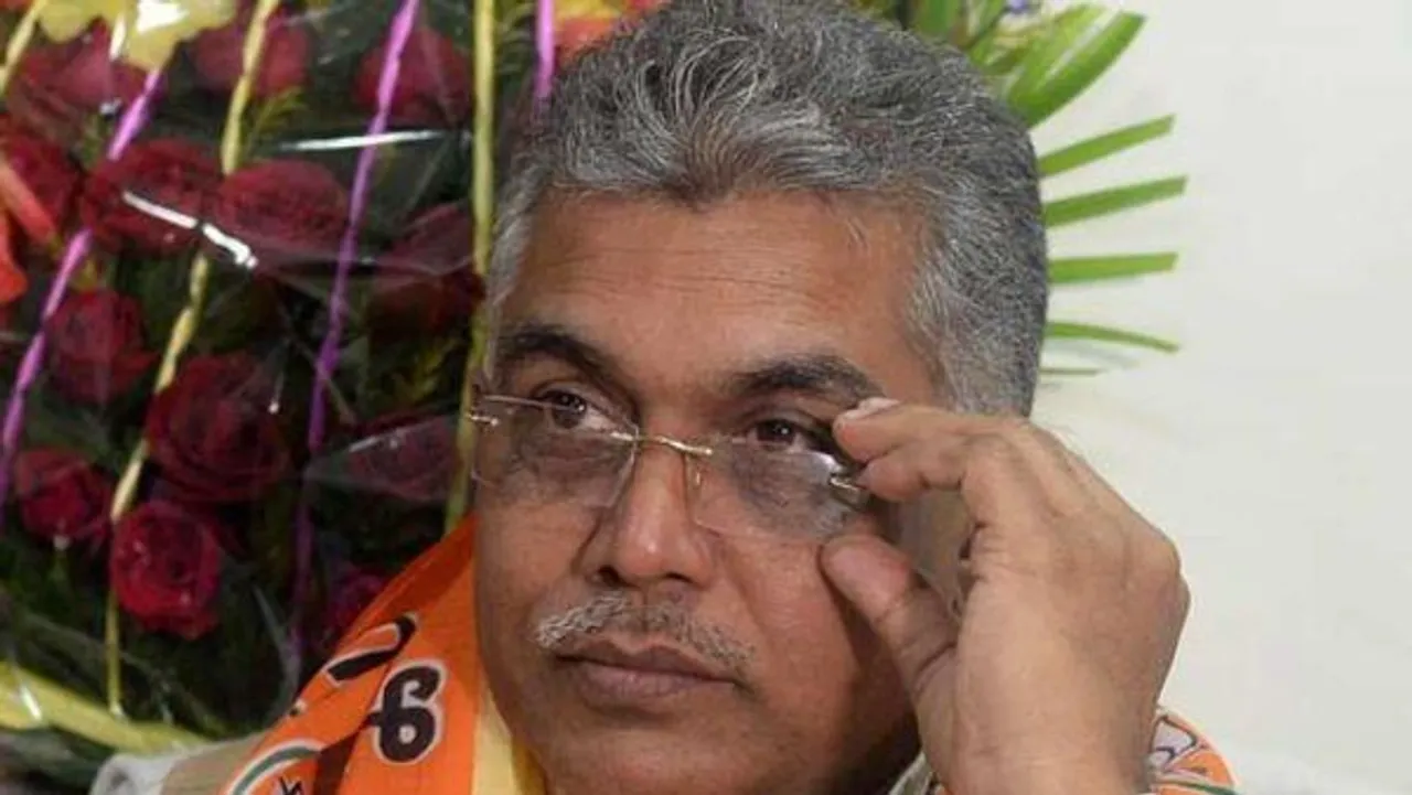 কাশীপুরে মৃত বিজেপি নেতার বাড়িতে দিলীপ ঘোষ