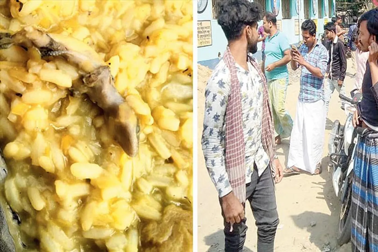 মিড ডে মিলের খিচুড়িতে মিলল টিকটিকি