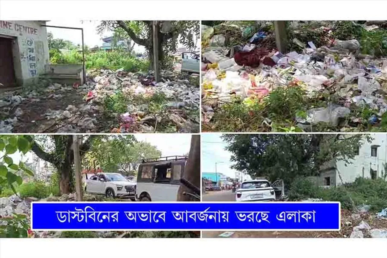 ডাস্টবিনের অভাবে আবর্জনায় ভরছে এলাকা