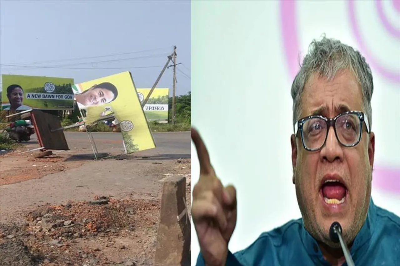 গোয়ায় ছেঁড়া হল মমতার ছবি ও ফ্লেক্স, তীব্র প্রতিবাদ তৃণমূলের