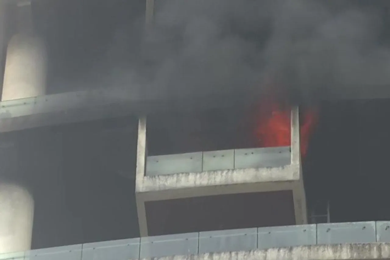 জ্বলছে বহুতলের একাংশ, দেখুন ভিডিও