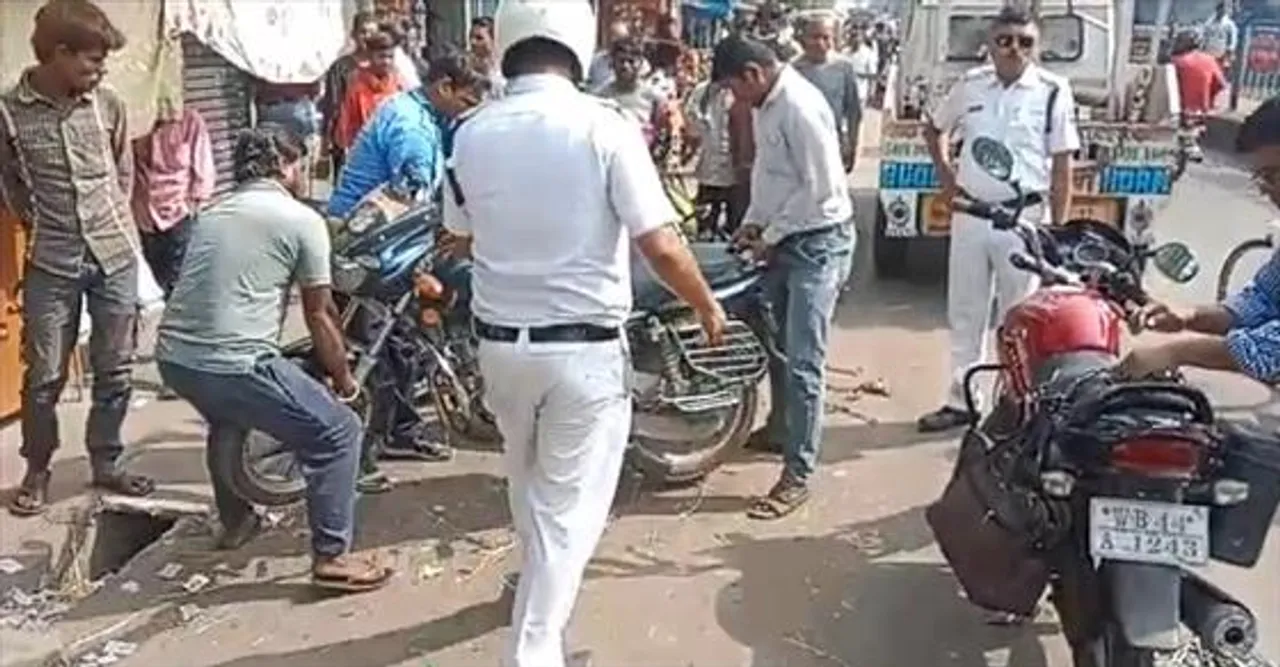 আসানসোলে ট্রাফিক পুলিশের অভিযান