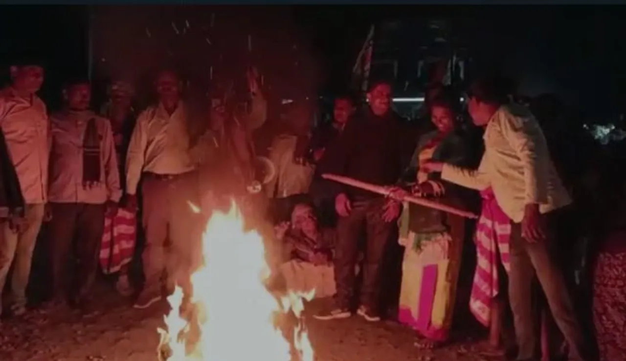 বিজেপির এস টি মোর্চার উদ্যোগে ডাক দেওয়া হয় অবরোধ মিছিলের