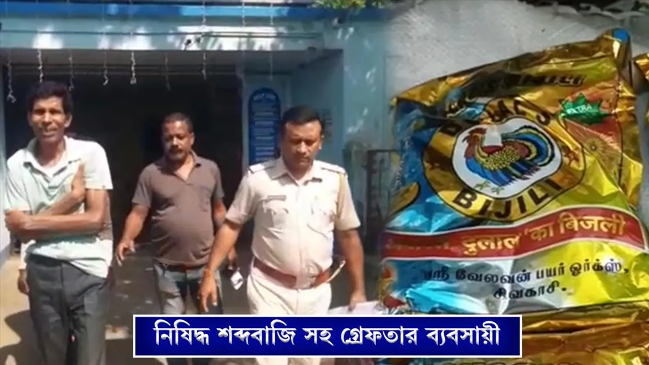 নিষিদ্ধ শব্দবাজি সহ গ্রেফতার ব্যবসায়ী