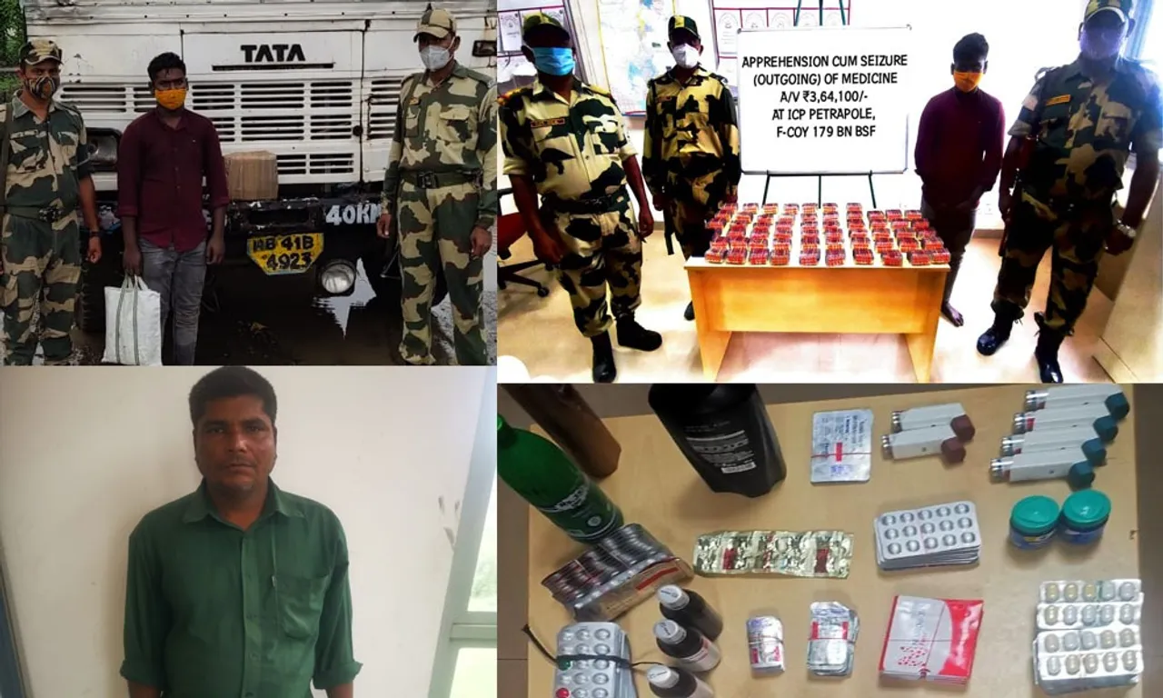সীমান্ত সুরক্ষা বাহিনীর হাতে পেট্রাপোলে ওষুধ সহ ২ জন চোরাকারবারী গ্রেপ্তার