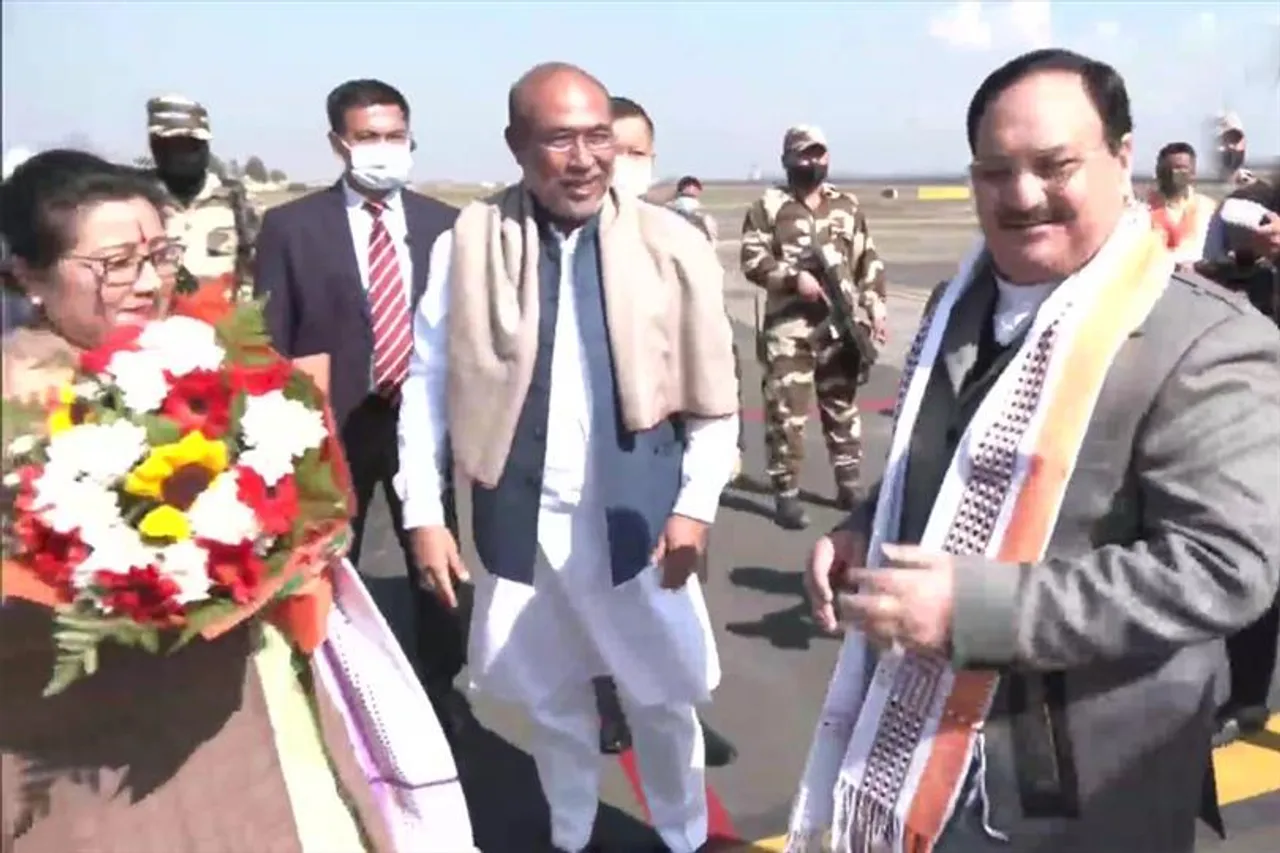 শিয়রে ভোট, মণিপুর গেলেন জেপি নাড্ডা