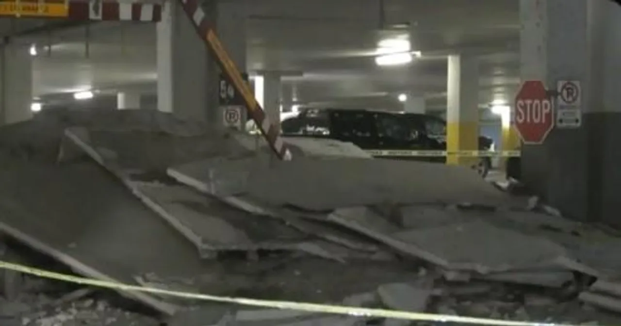 ঠাণ্ডার জেরে ভেঙে পড়ল পার্কিং লটের ছাদ!