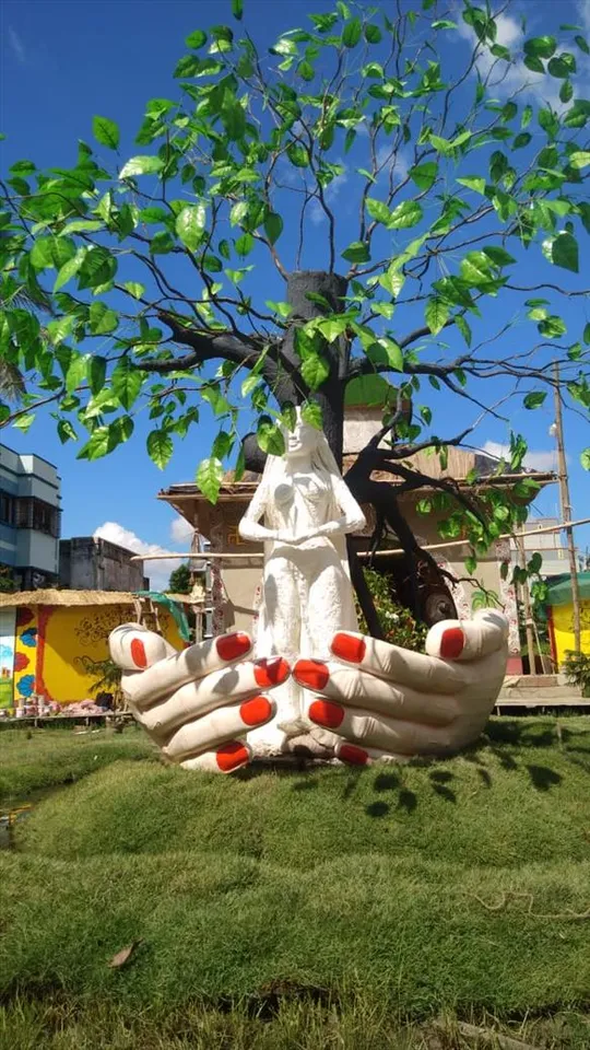 বিনা মাস্কে প্রবেশ নিষিদ্ধ হরিদেবপুর আদর্শ সমিতির দুর্গোৎসবে