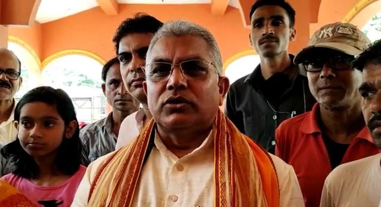 অন্ডালের উখড়ায় দলীয় প্রার্থীর হয়ে প্রচারে দিলীপ ঘোষ