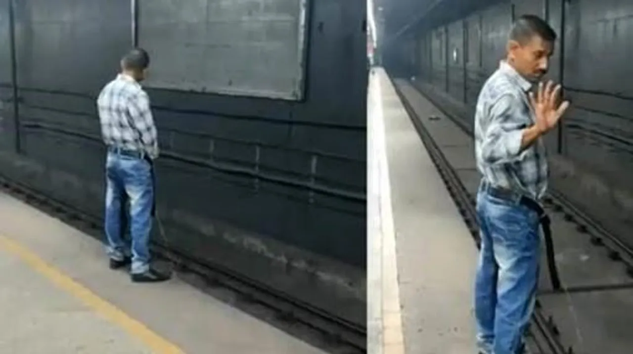 দিল্লির মেট্রো লাইনে দাঁড়িয়ে মূত্র বিসর্জন ব্যক্তির, দেখুন ভাইরাল ভিডিও
