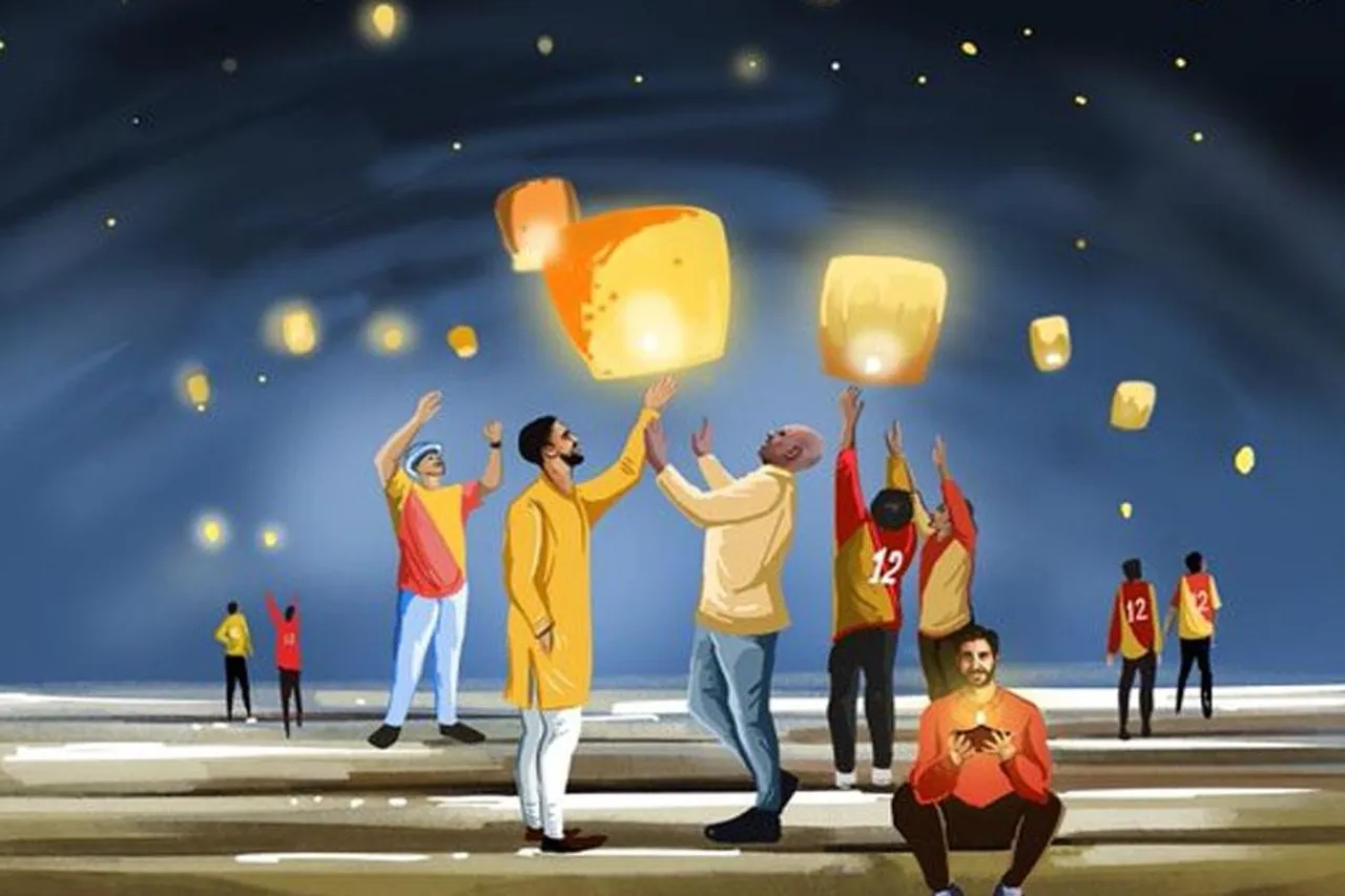 আলোর উৎসবে লাল-হলুদ শুভেচ্ছা