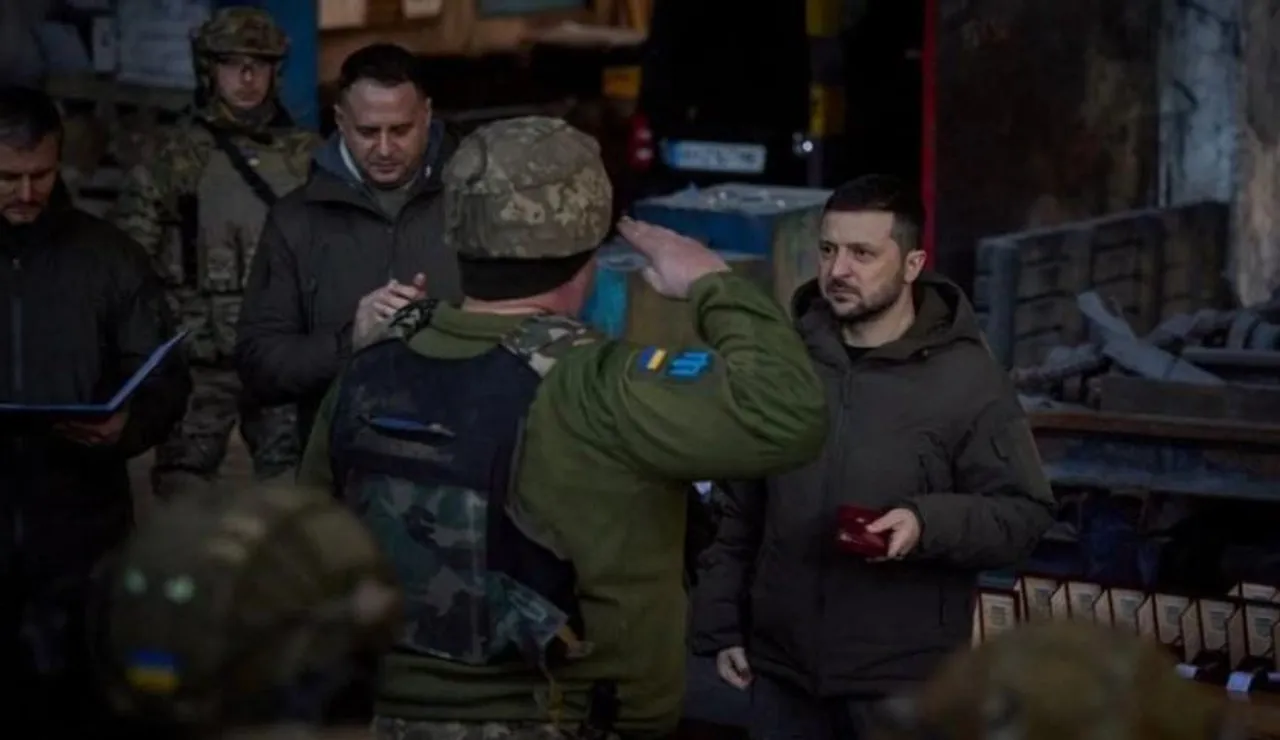 বাখমুত রণক্ষেত্রে জেলেনস্কি