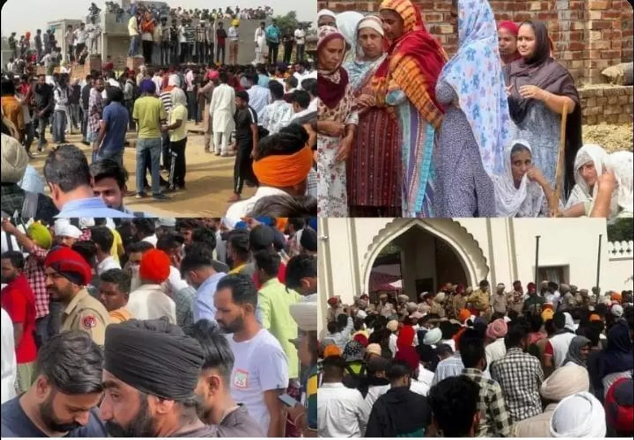 সিধু মুসেওয়ালার মৃতদেহ বাড়িতে আসায় বিপুল ভিড় পরিলক্ষিত হয়