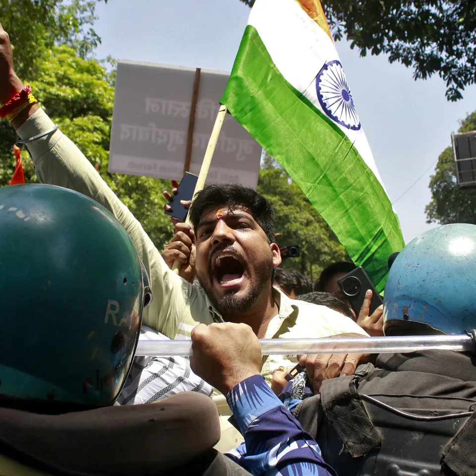 NSUI Protests in Srinagar Demand Safety for Kashmiri Students After Pahalgam Terror Attack