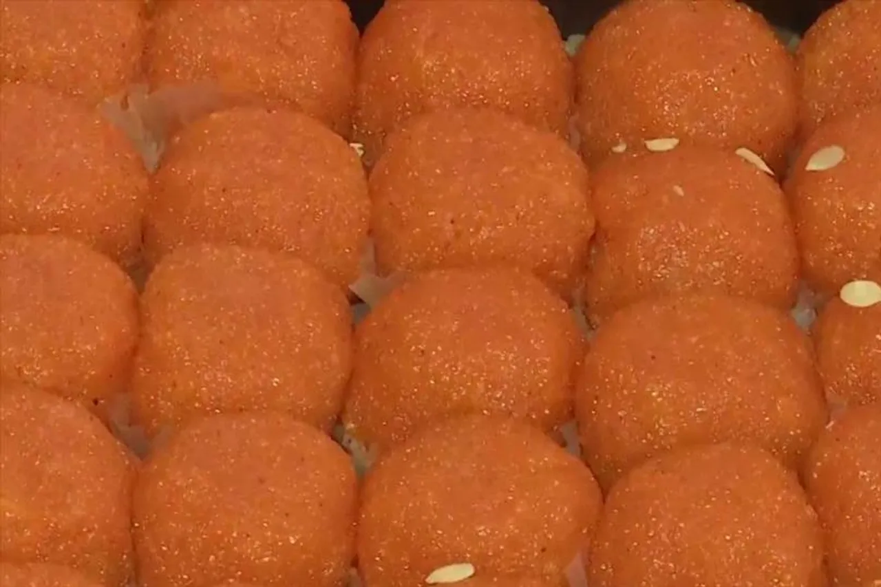 Sweets are being distributed at Chief Minister Manik Saha's residence in Agartala