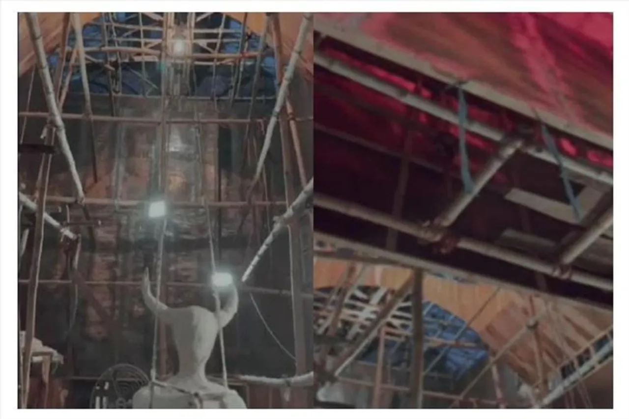 Do you know what Santoshpur Avenue South Club's pandal is being made of this year?