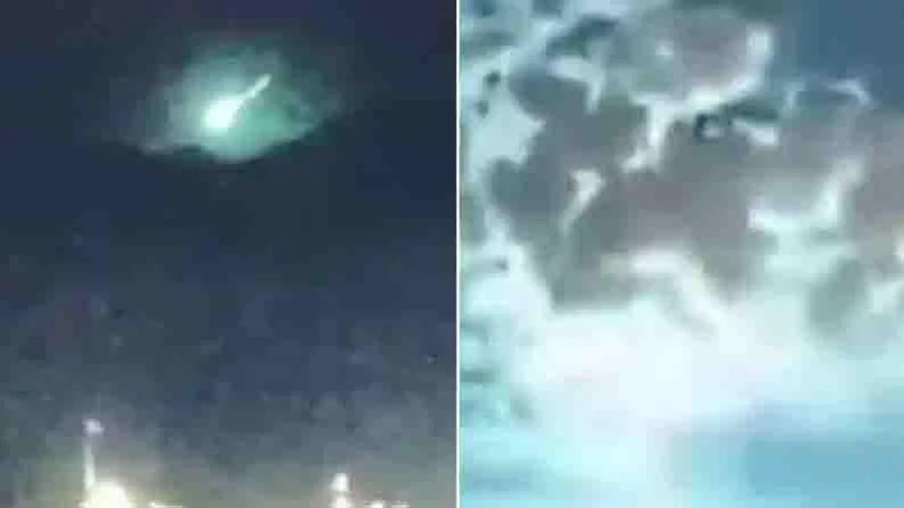 Viral video mysterious meteor falls on earth changes the colour of the sky
