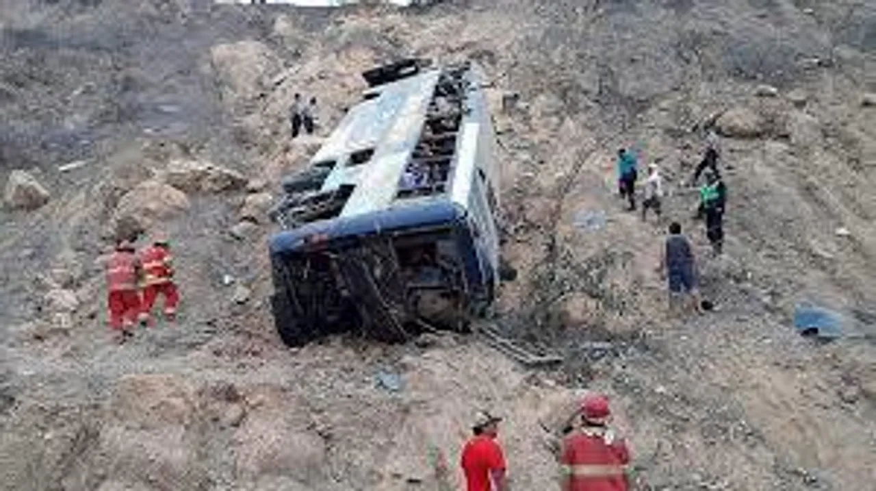 Dozens dead as bus plunges off cliff near Peruvian capital Lima