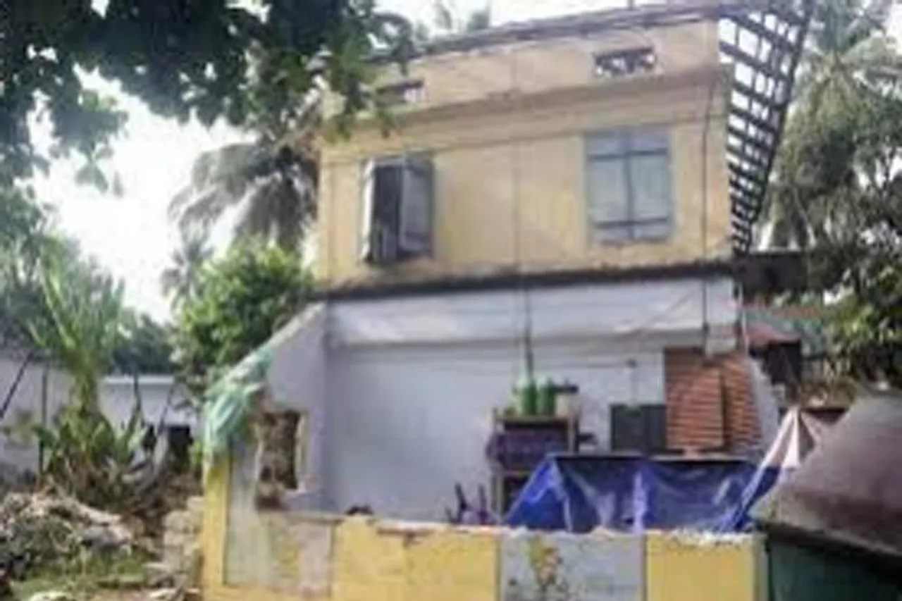 The Anganwari Center school building is being demolished