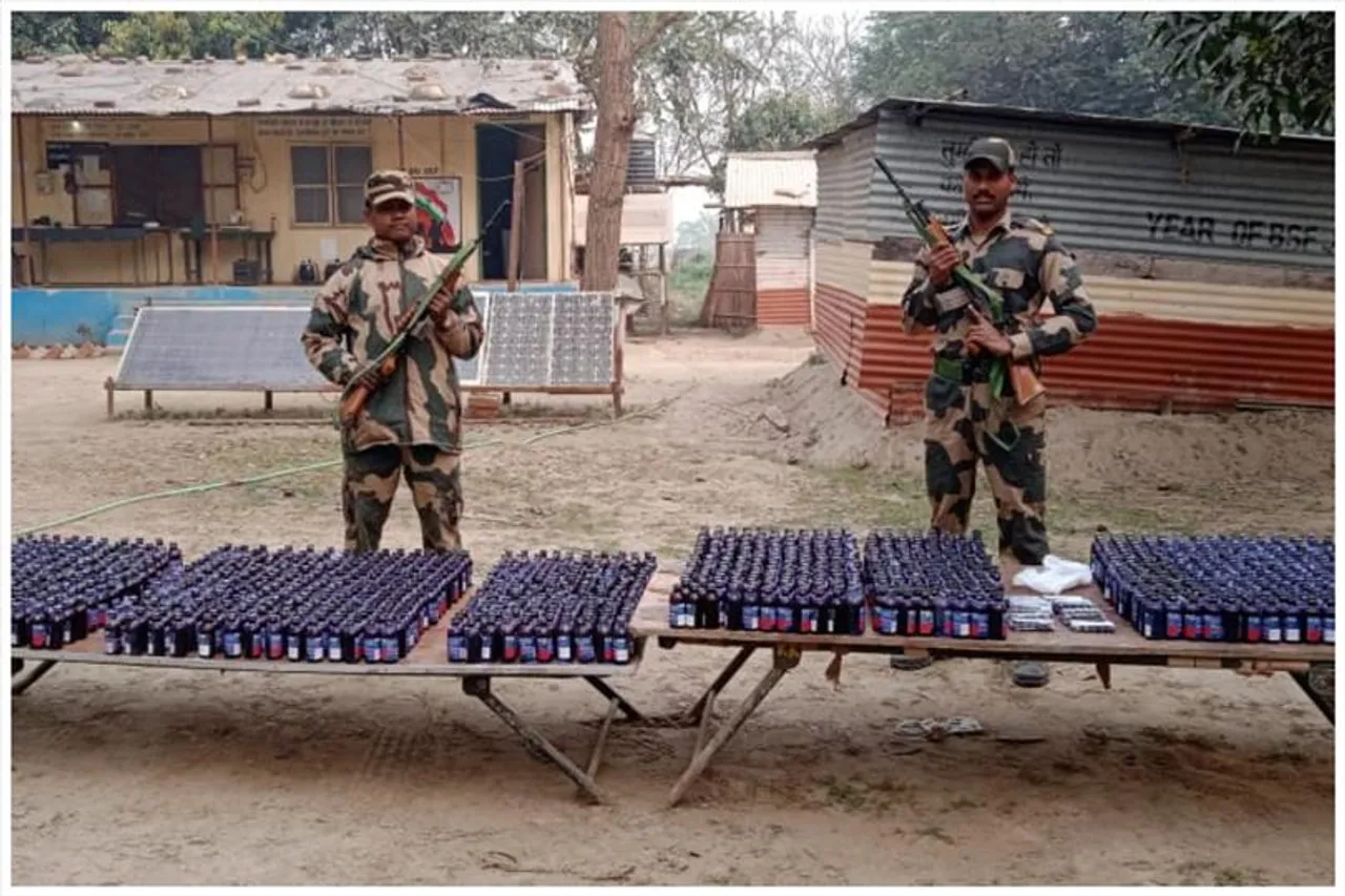 South Bengal FTR foiled drug smuggling attempts & seized 1345 Phensedyl bottles