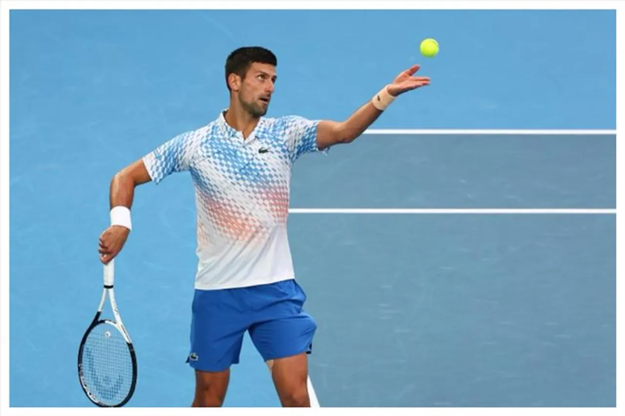 Novak Djokovic wins first set 6-3