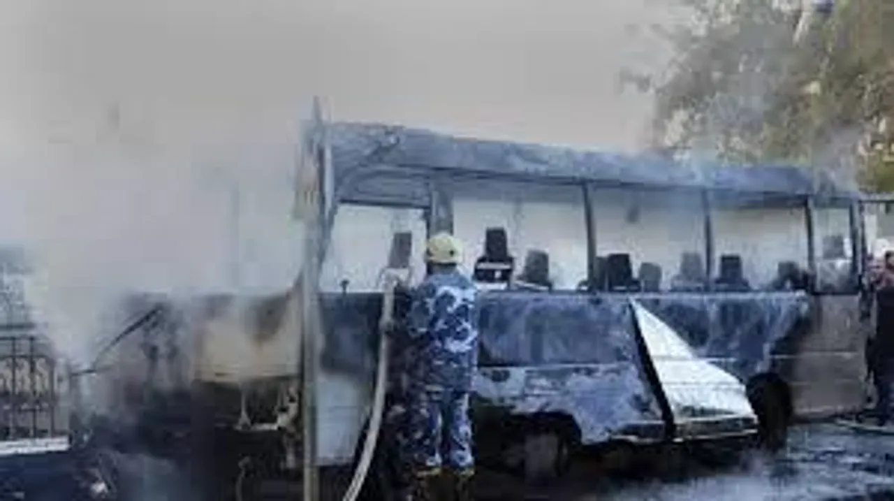 Roadside bomb explodes near military bus in Syria capital, dead 13