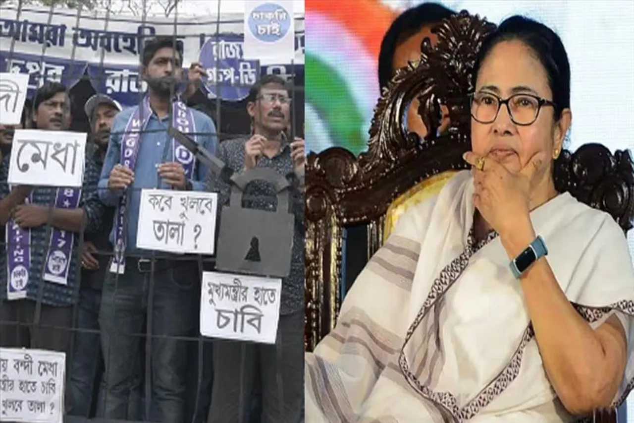 Group D job aspirants protest to demand recruitment