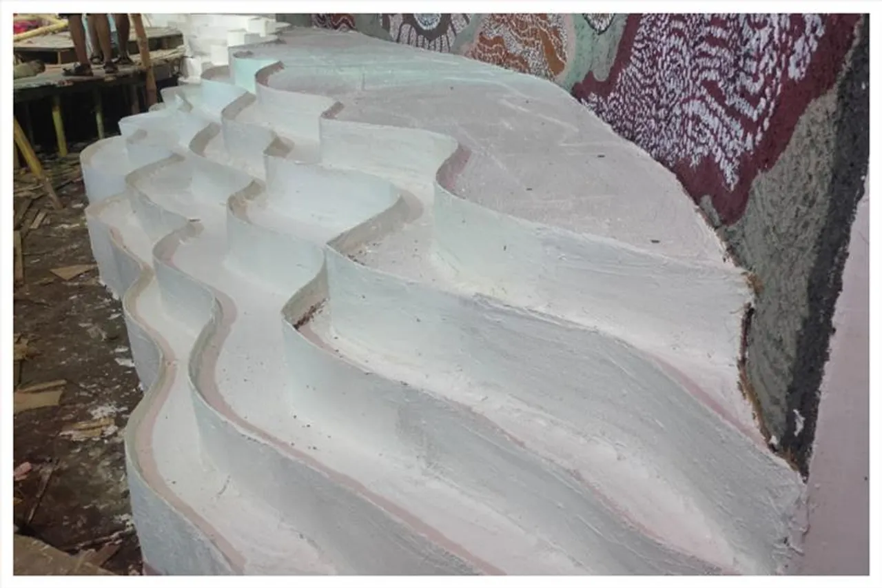 The exclusive art forms are used to create the pandal of Kashi Bose Lane