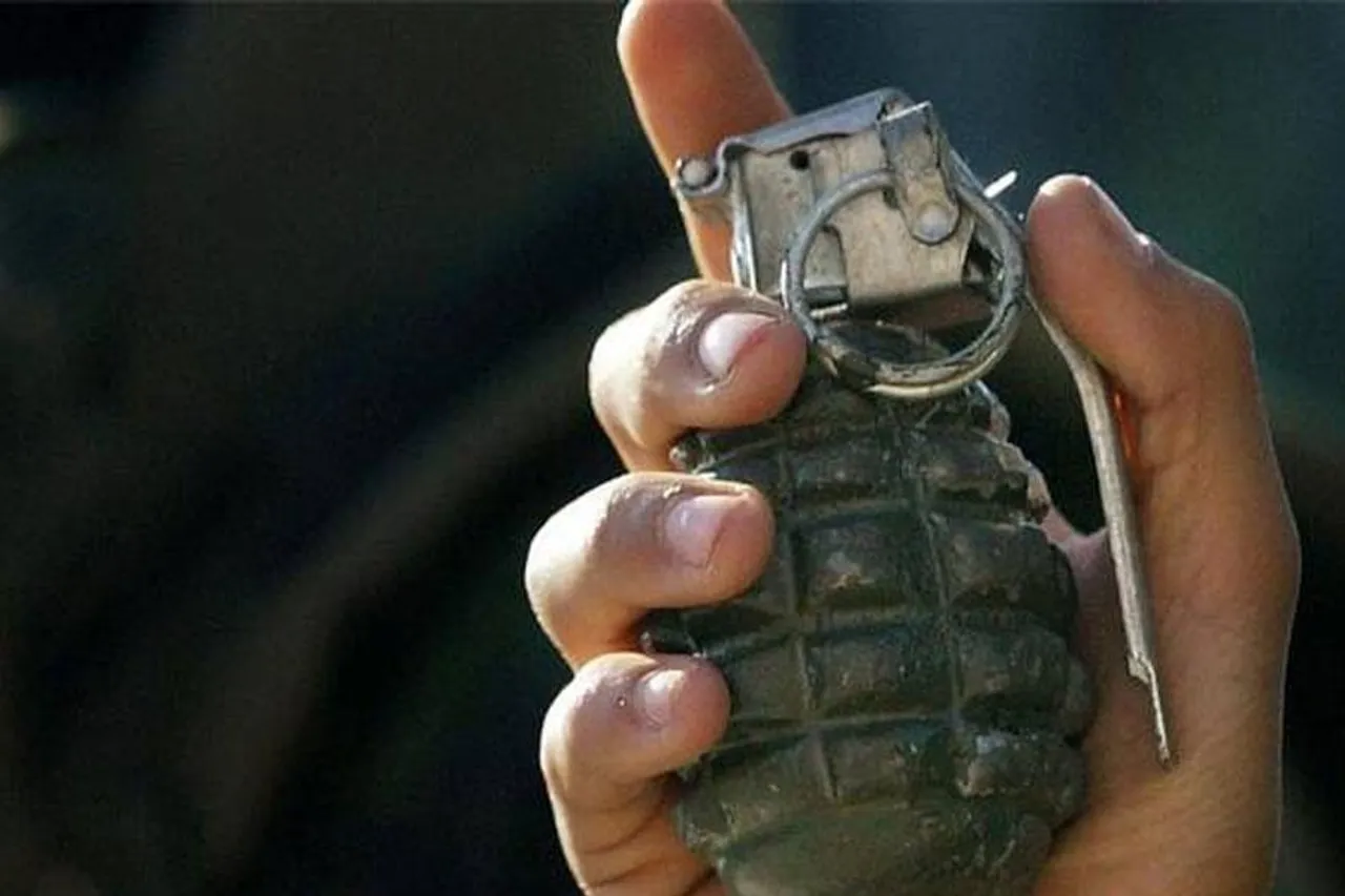 A hand grenade recovered from a seized packet of marijuana