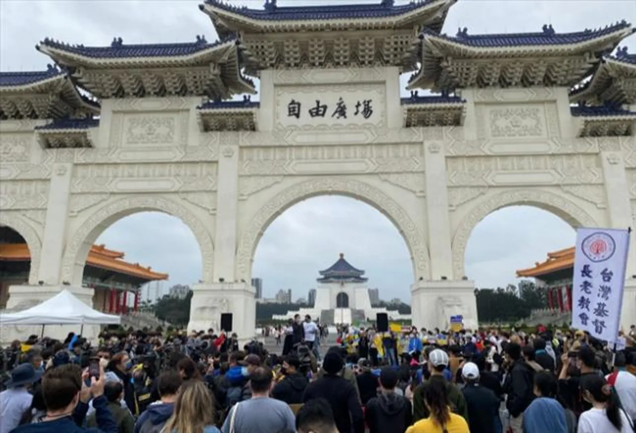 Protests in Taiwan against Russian aggression in Ukraine
