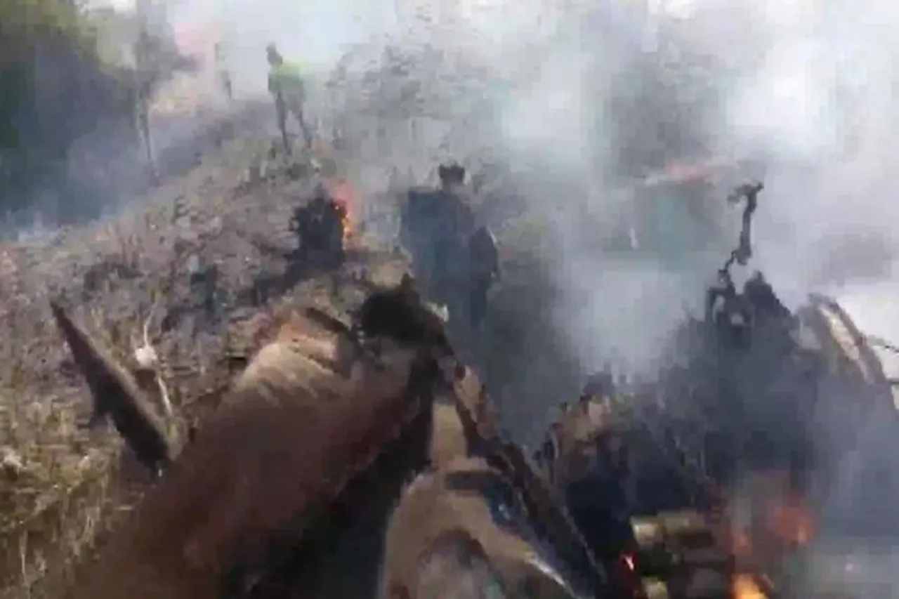 A chartered aircraft crashed in Bharatpur