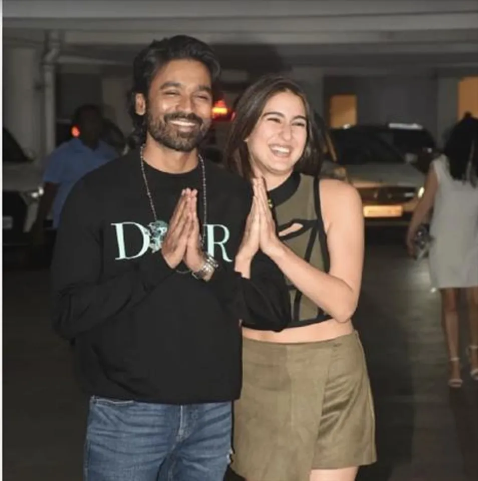 Dhanush and Sara Ali Khan looking cute together