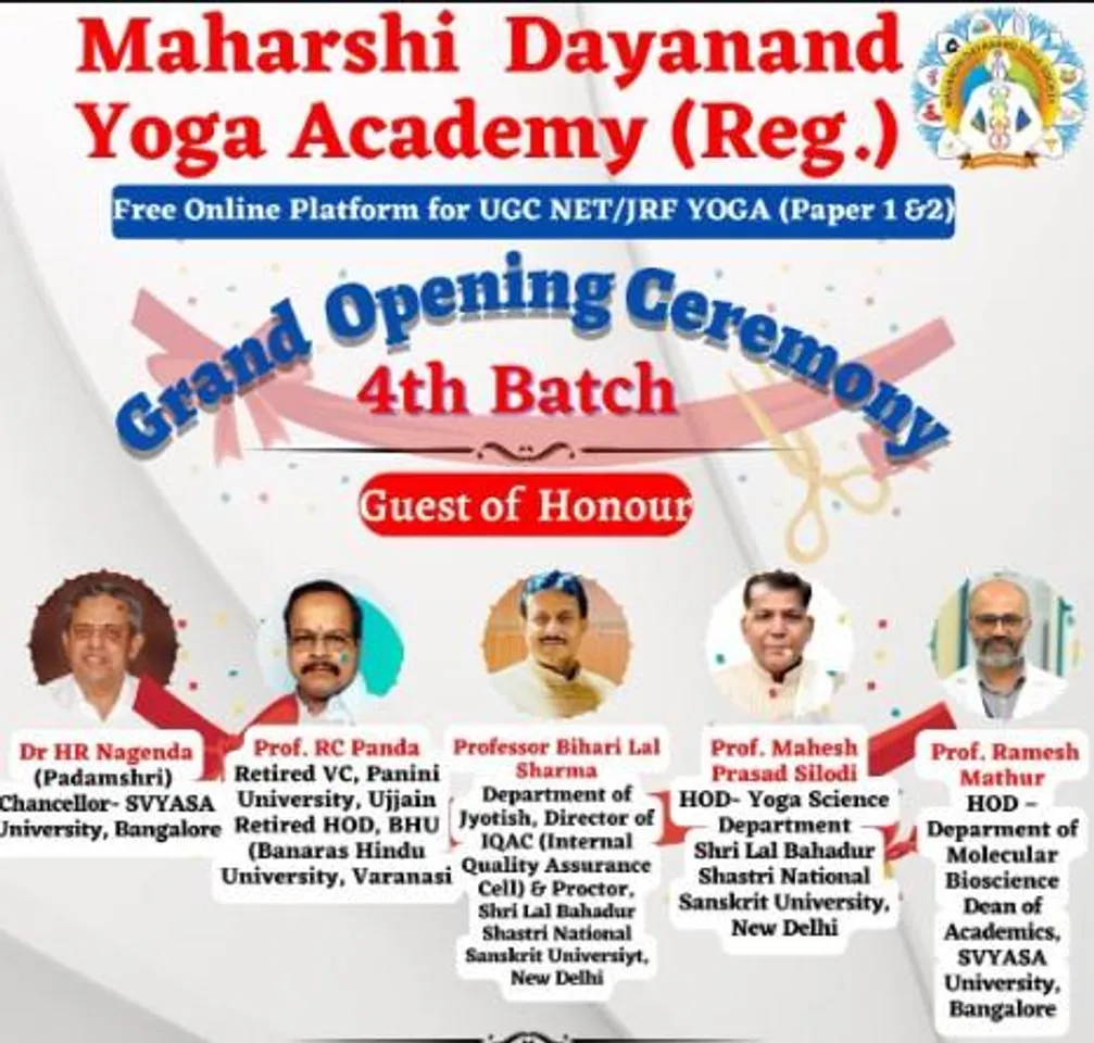Maharishi Dayanand Yoga Academy launches 4th batch of NET/JRF in Free Yoga.