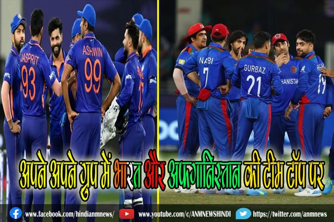 अपने अपने ग्रुप में भारत और अफगानिस्तान की टीम टॉप पर