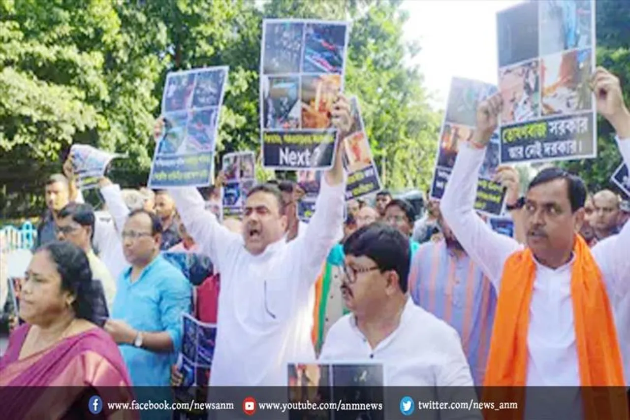मोमिनपुर हिंसा: भाजपा नेताओं ने राज्य विधानसभा से राजभवन तक मार्च किया