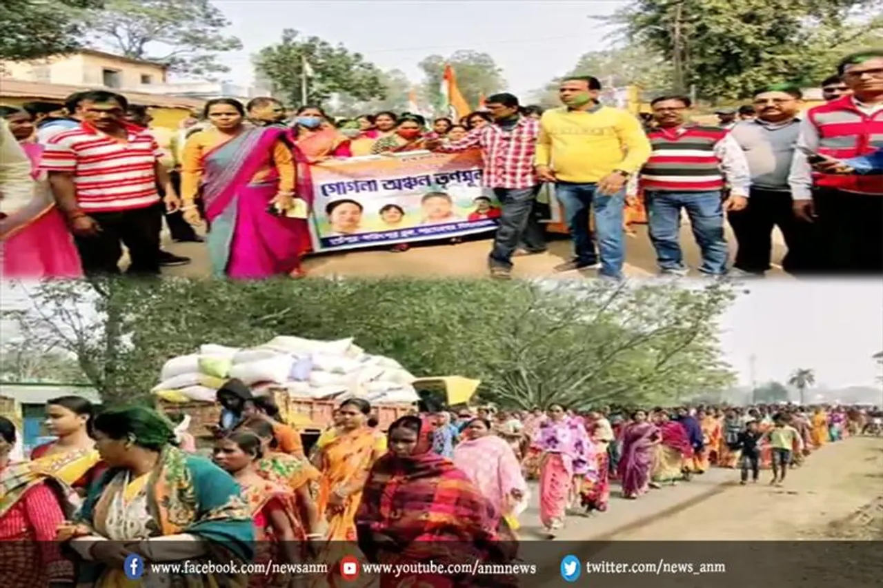 टीएमसी की तरफ से विजय जुलूस निकाला गया