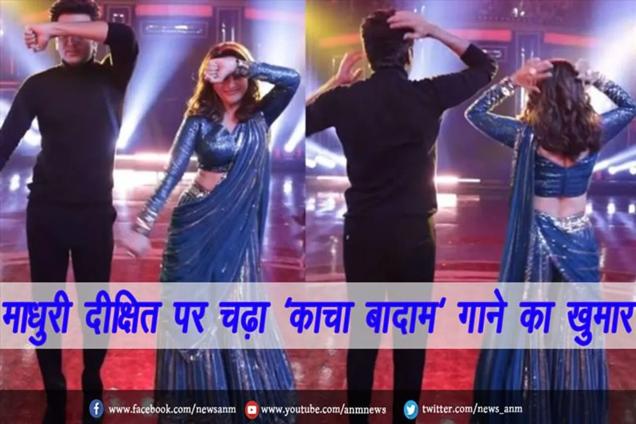 माधुरी दीक्षित पर चढ़ा 'काचा बादाम' गाने का खुमार