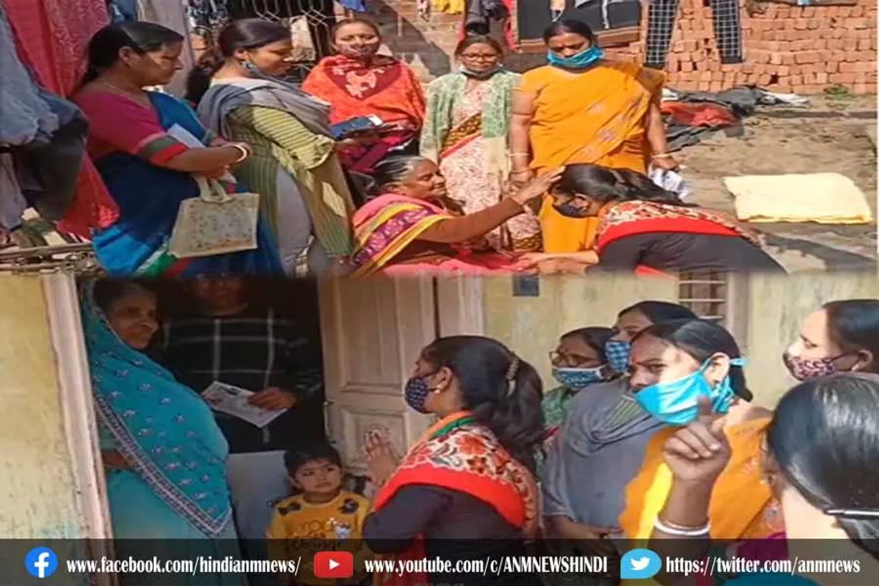 तृणमूल कांग्रेस के प्रत्याशी ने घर-घर जाकर किया चुनाव प्रचार