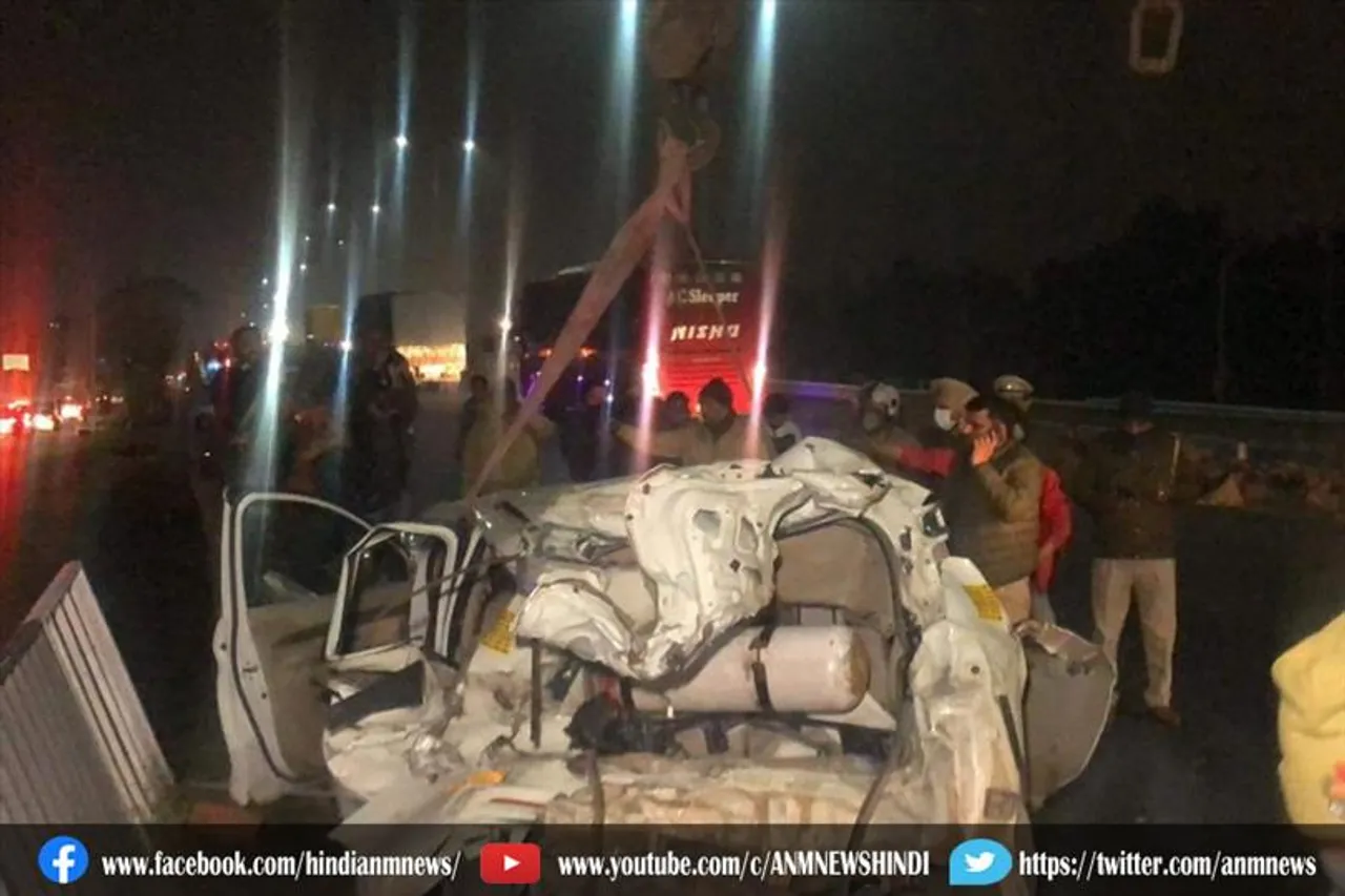 करनाल में NH-44 पर हुई पांच गाड़ियों की टक्कर