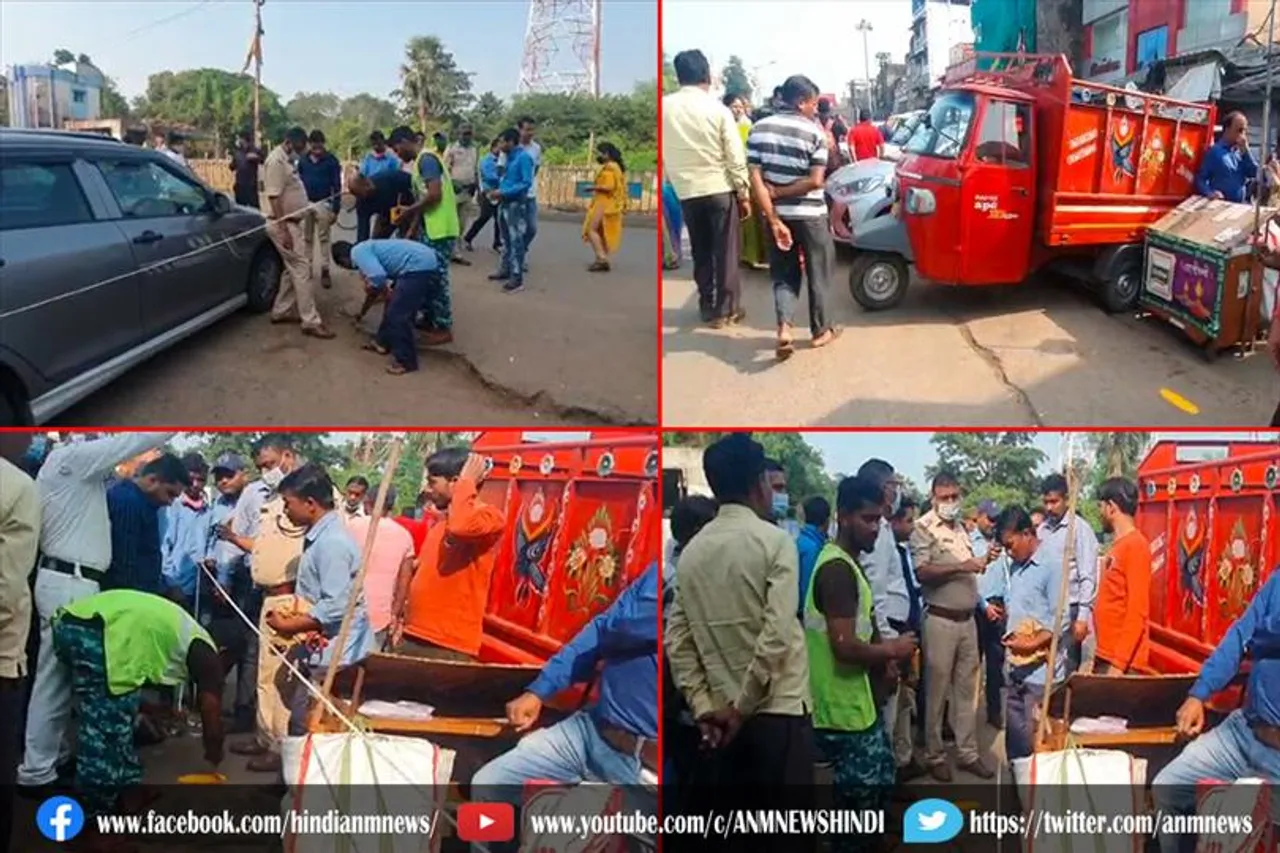 आसनसोल में जीटी रोड स्थित पार्किंग स्टैंड पर नगर निगम कर्मियों ने छापा मारा