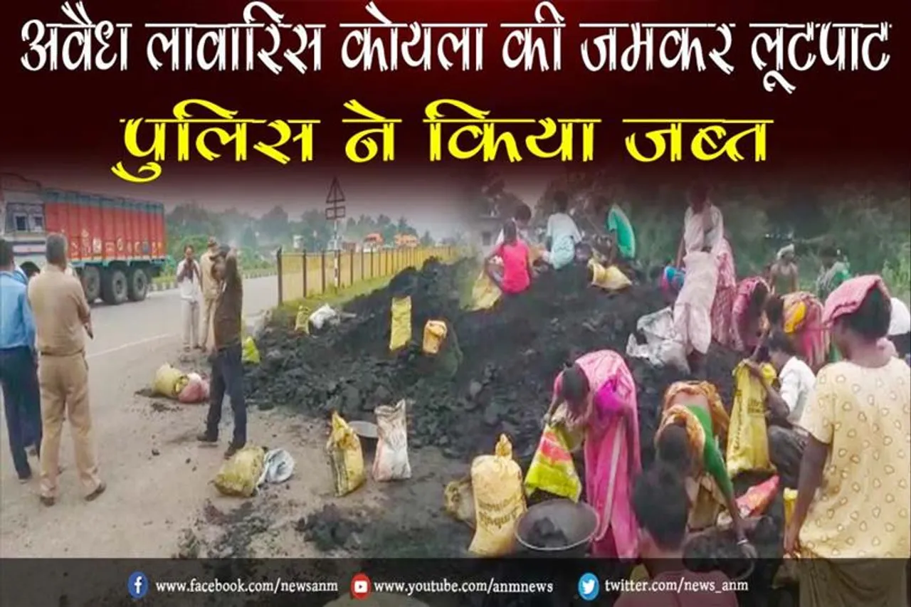 अवैध लावारिस कोयला की जमकर लूटपाट, पुलिस ने किया जब्त
