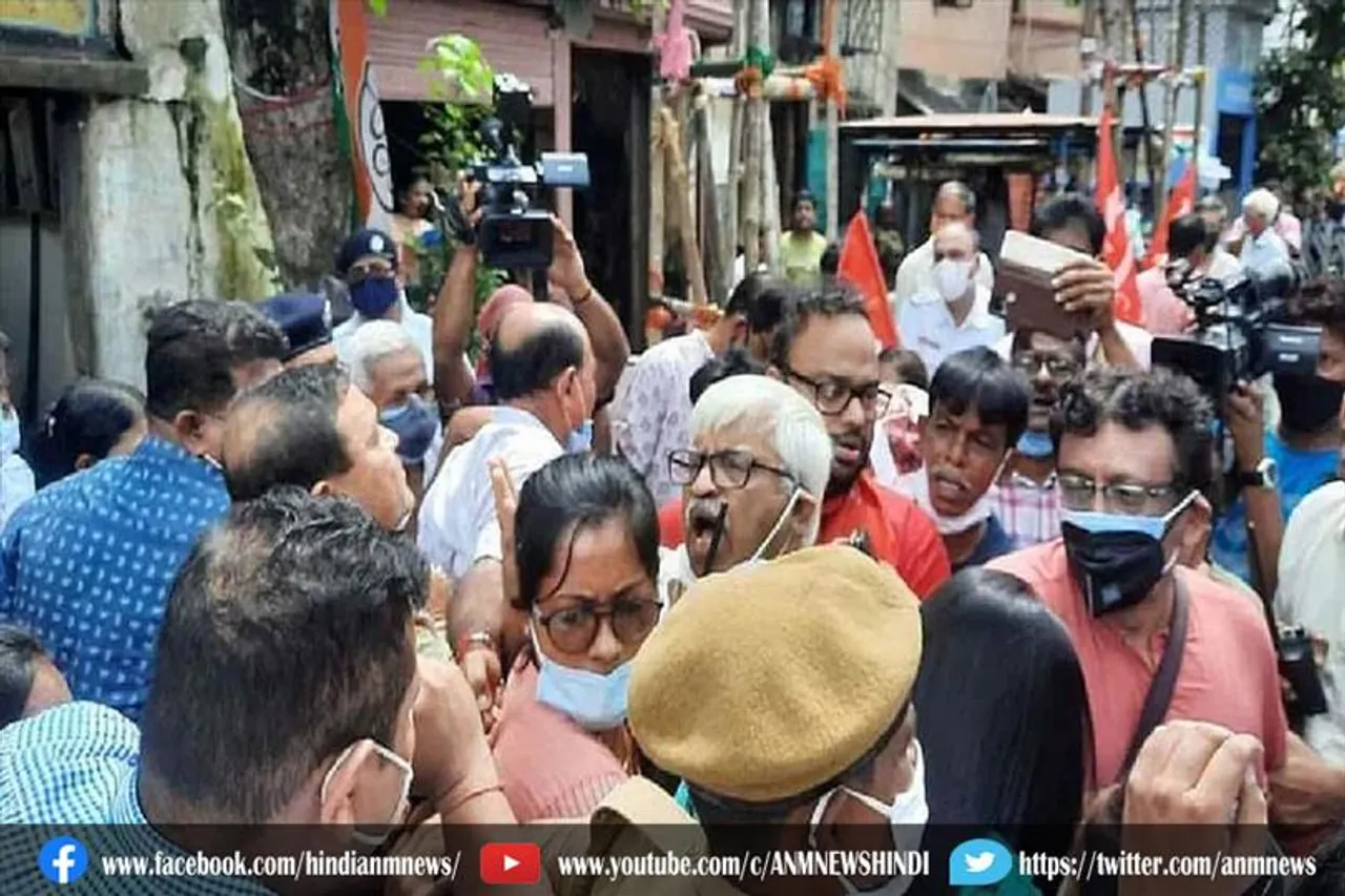 माकपा के उम्मीदवार की पुलिस के साथ झड़प