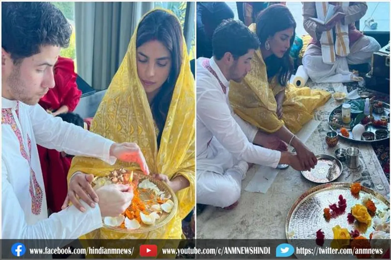 प्रियंका चोपड़ा ने विदेश में पति संग ऐसे की दिवाली पूजा