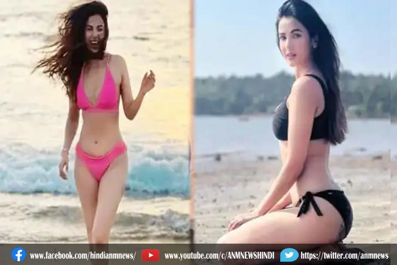 पिंक और ब्लैक बिकिनी में सोनल की किलर पोज़