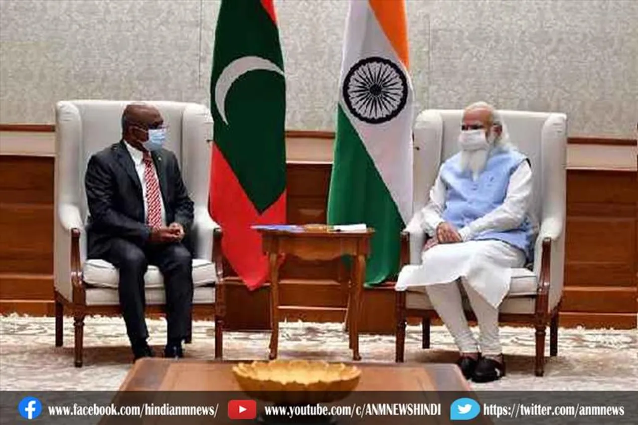 अब्दुल्ला शाहिद से मिले प्रधानमंत्री मोदी